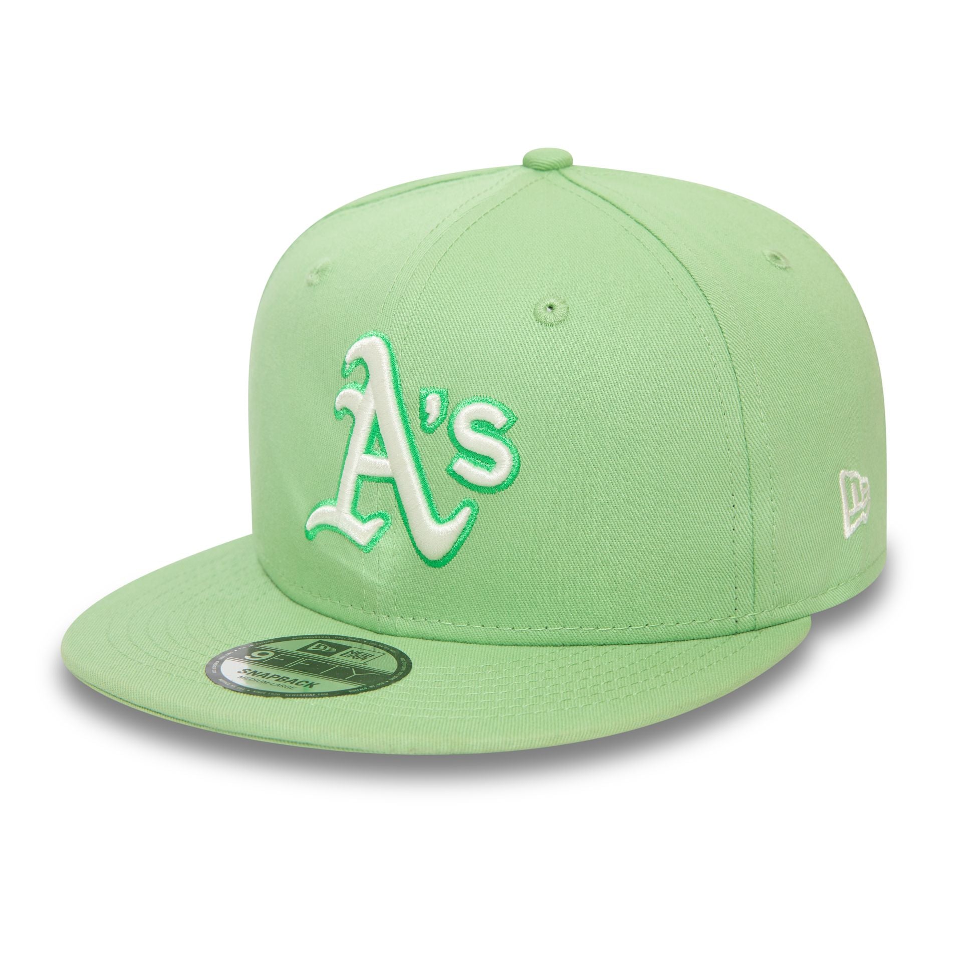 This is a Oakland Athletics MLB Patch Bright Green 9FIFTY Snapback Cap 1