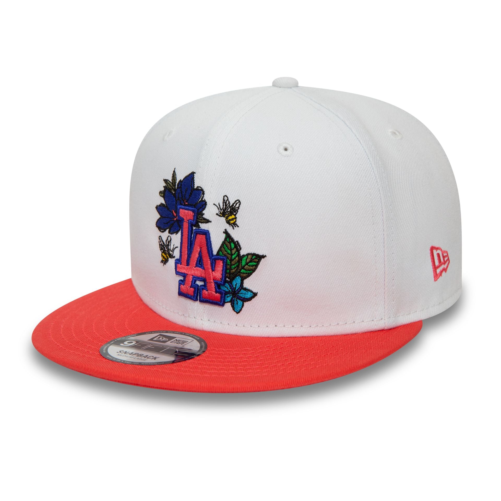 This is a LA Dodgers MLB Floral White 9FIFTY Snapback Cap 1