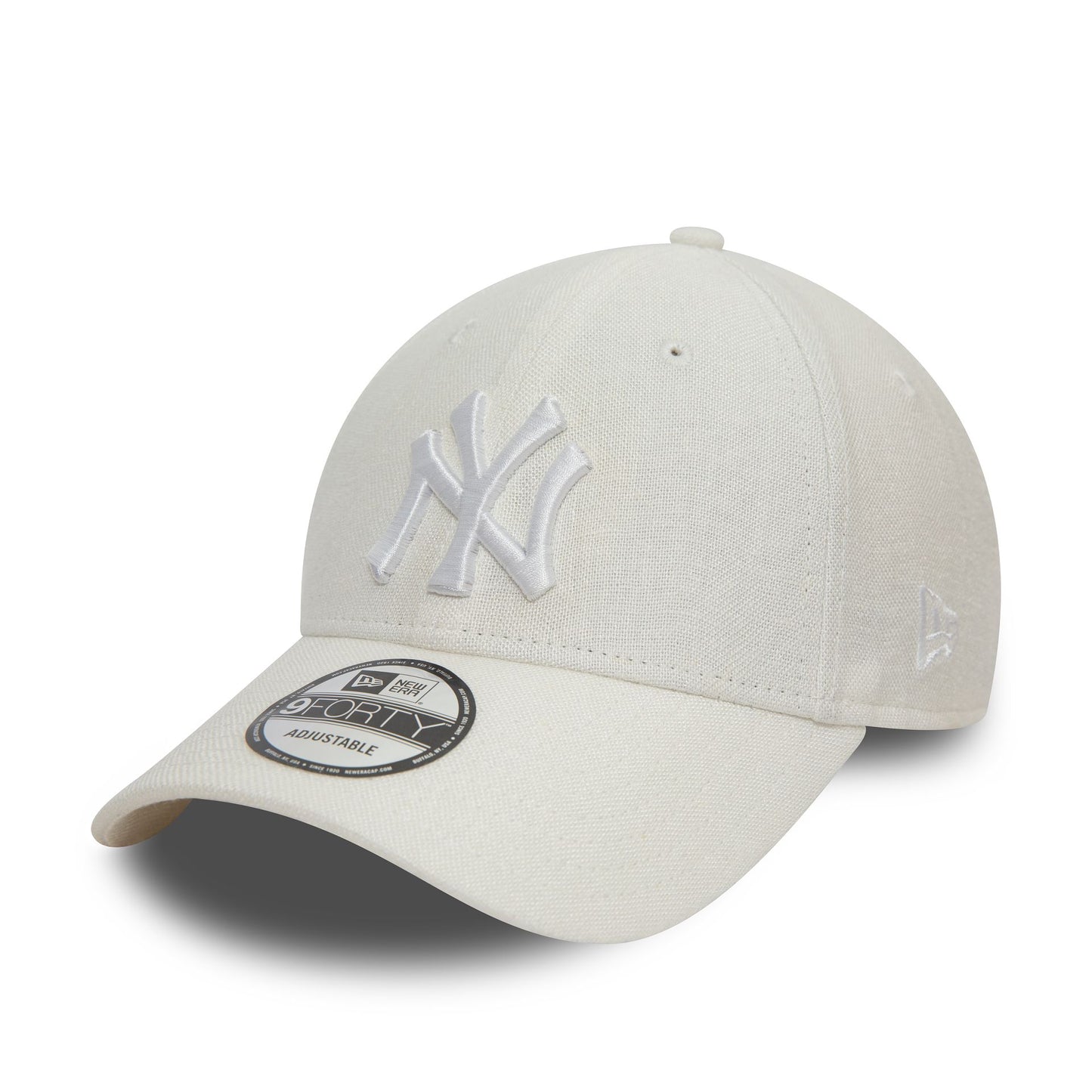 This is a New York Yankees Linen White 9FORTY Adjustable Cap 1