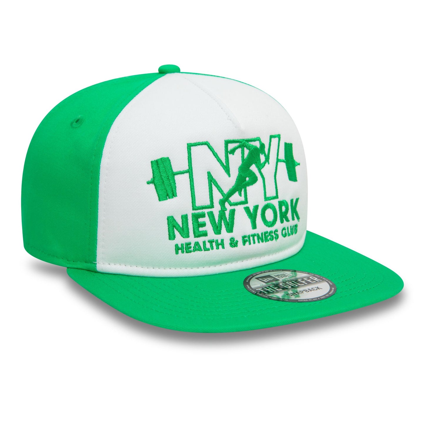 This is a New Era Health And Fitness Club Graphic Green Golfer Cap 3