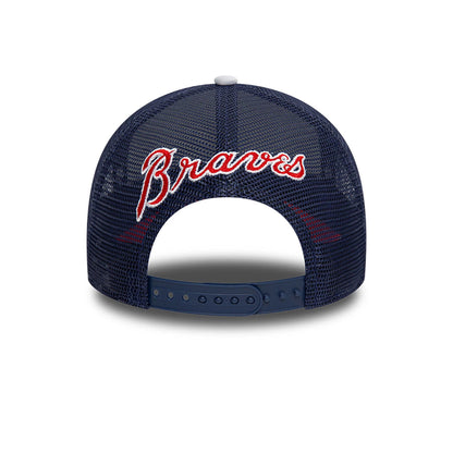 This is a Atlanta Braves MLB Logo Red A-Frame Trucker Cap 4