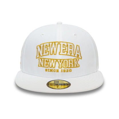 This is a New Era Wordmark White Low Profile 59FIFTY Fitted Cap 2