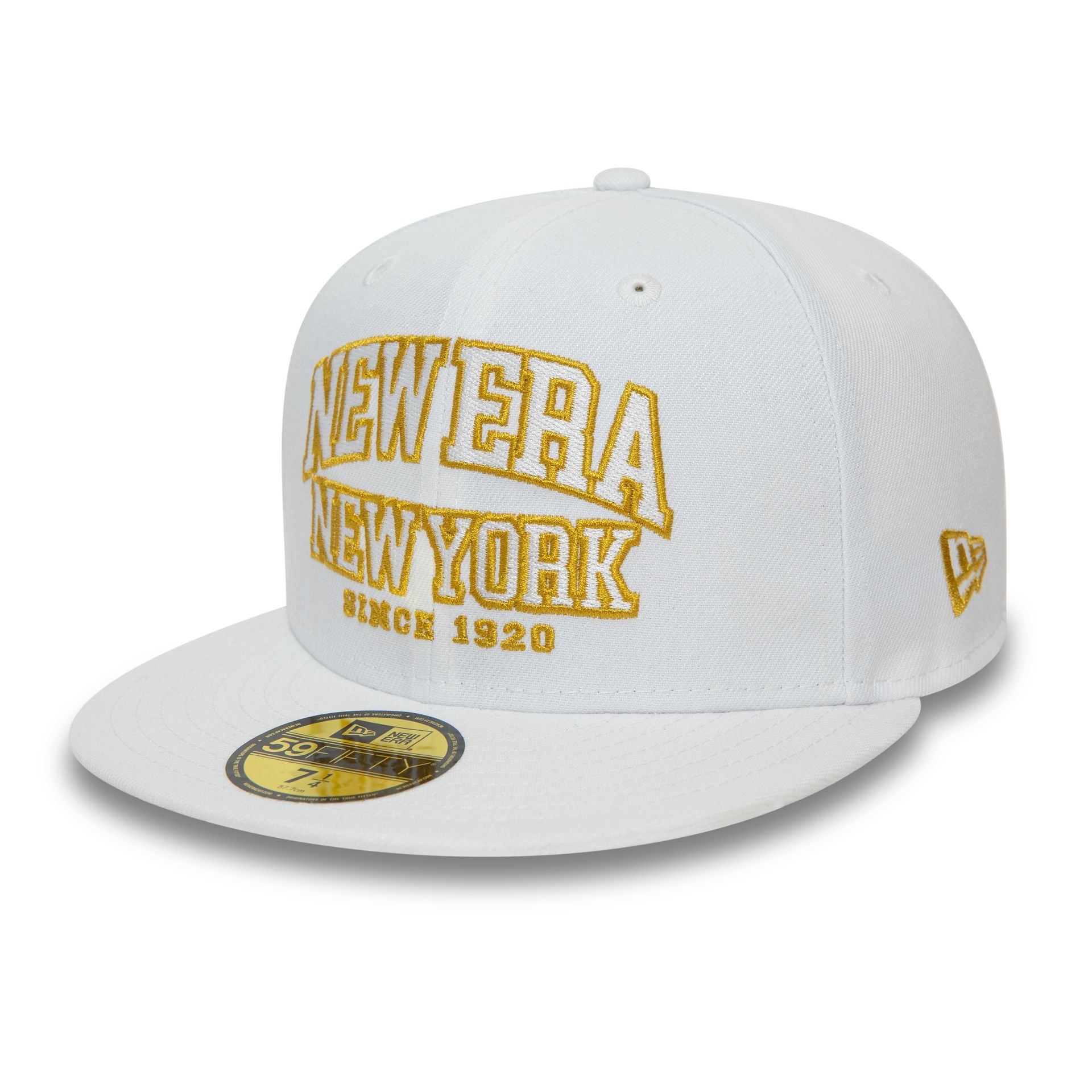 This is a New Era Wordmark White Low Profile 59FIFTY Fitted Cap 1