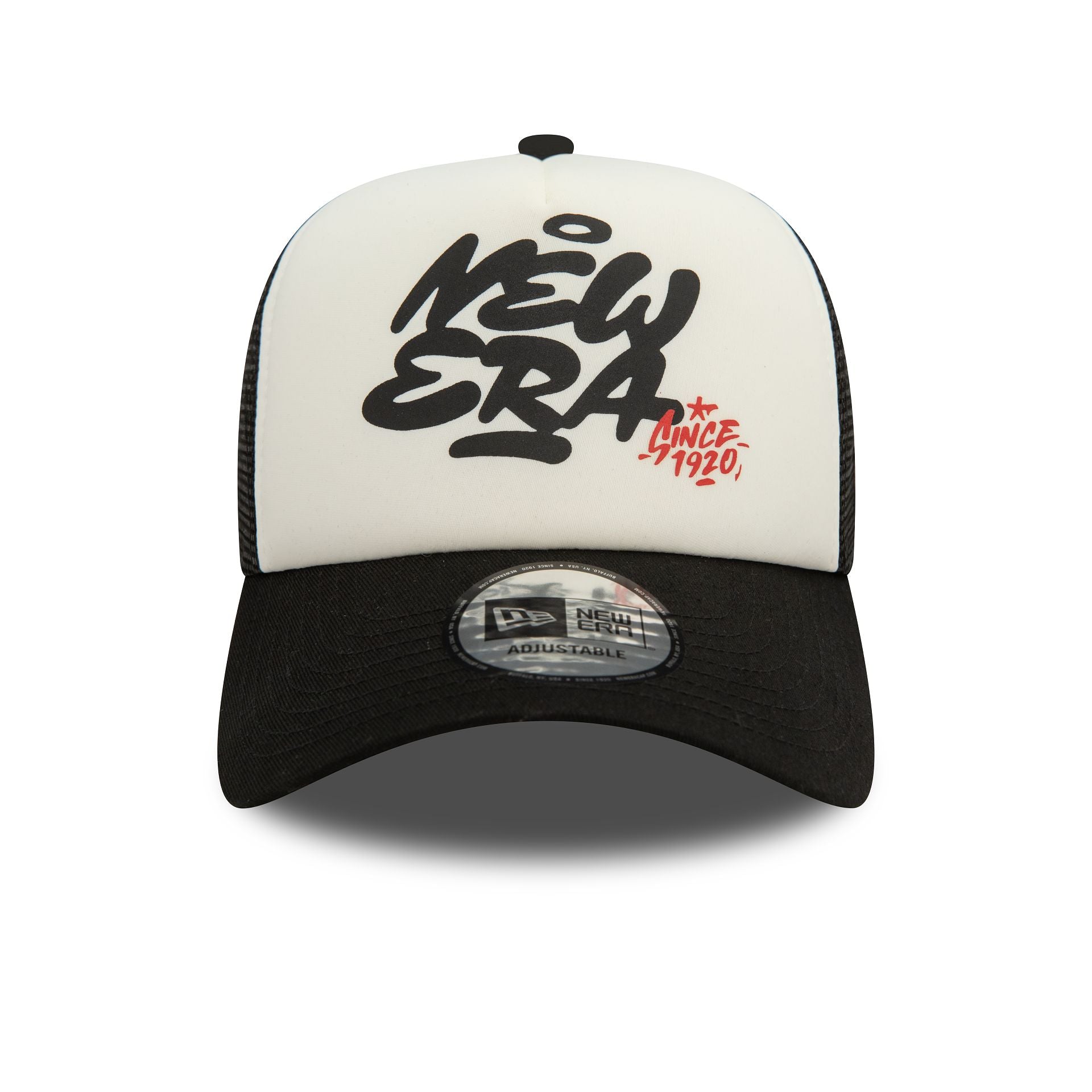 This is a New Era Youth Graffiti Black A-Frame Trucker Cap 2