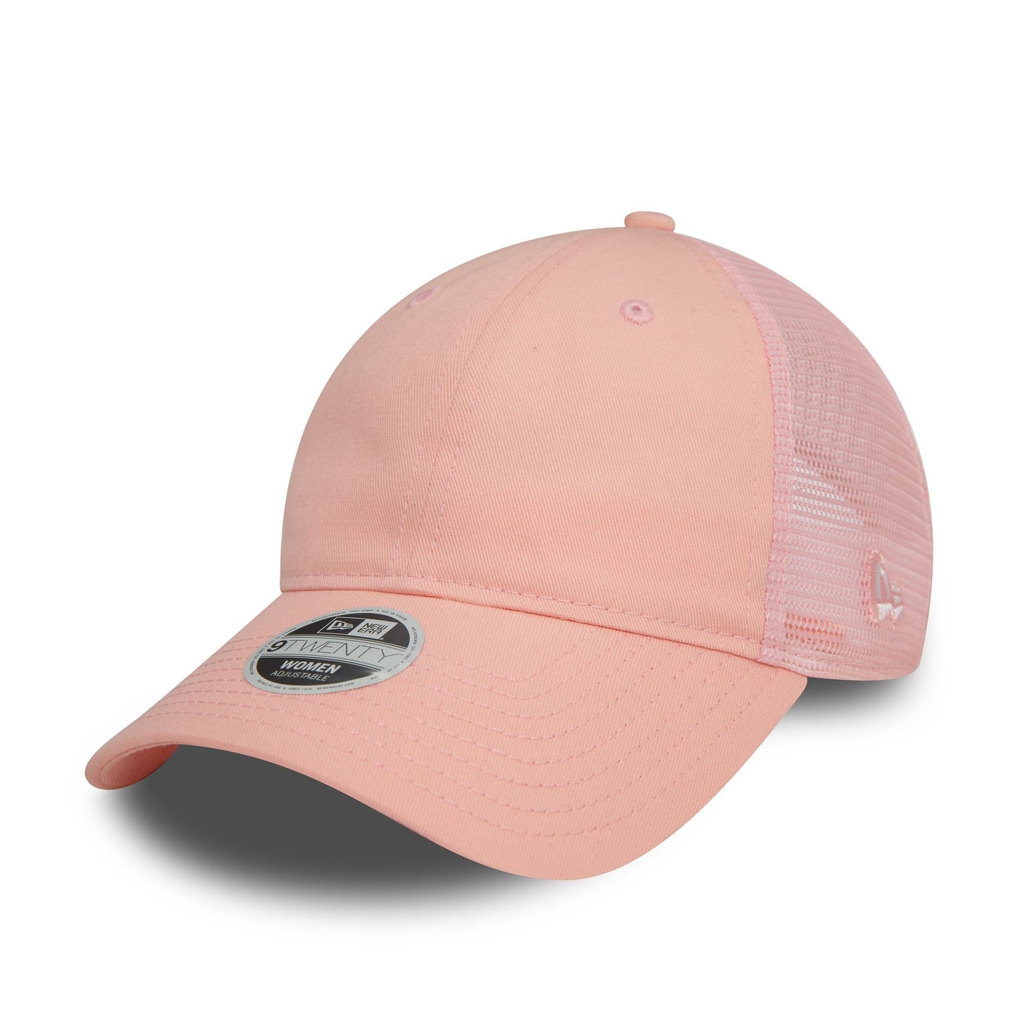 This is a New Era Womens Pastel Pink 9TWENTY Trucker Cap 1