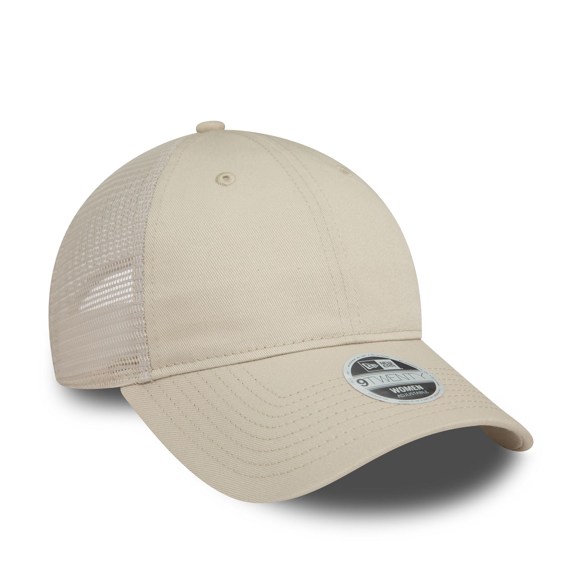 This is a New Era Womens Light Beige 9TWENTY Trucker Cap 3