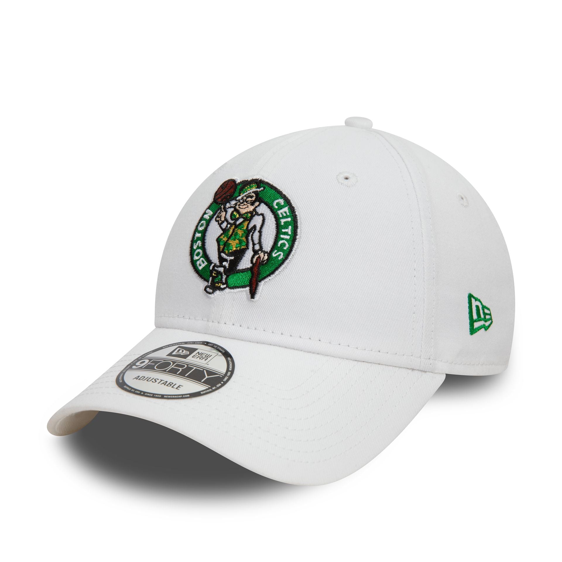 This is a Boston Celtics NBA White 9FORTY Adjustable Cap 1