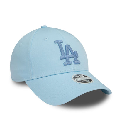 This is a LA Dodgers Womens Metallic Pastel Blue 9FORTY Adjustable Cap 1