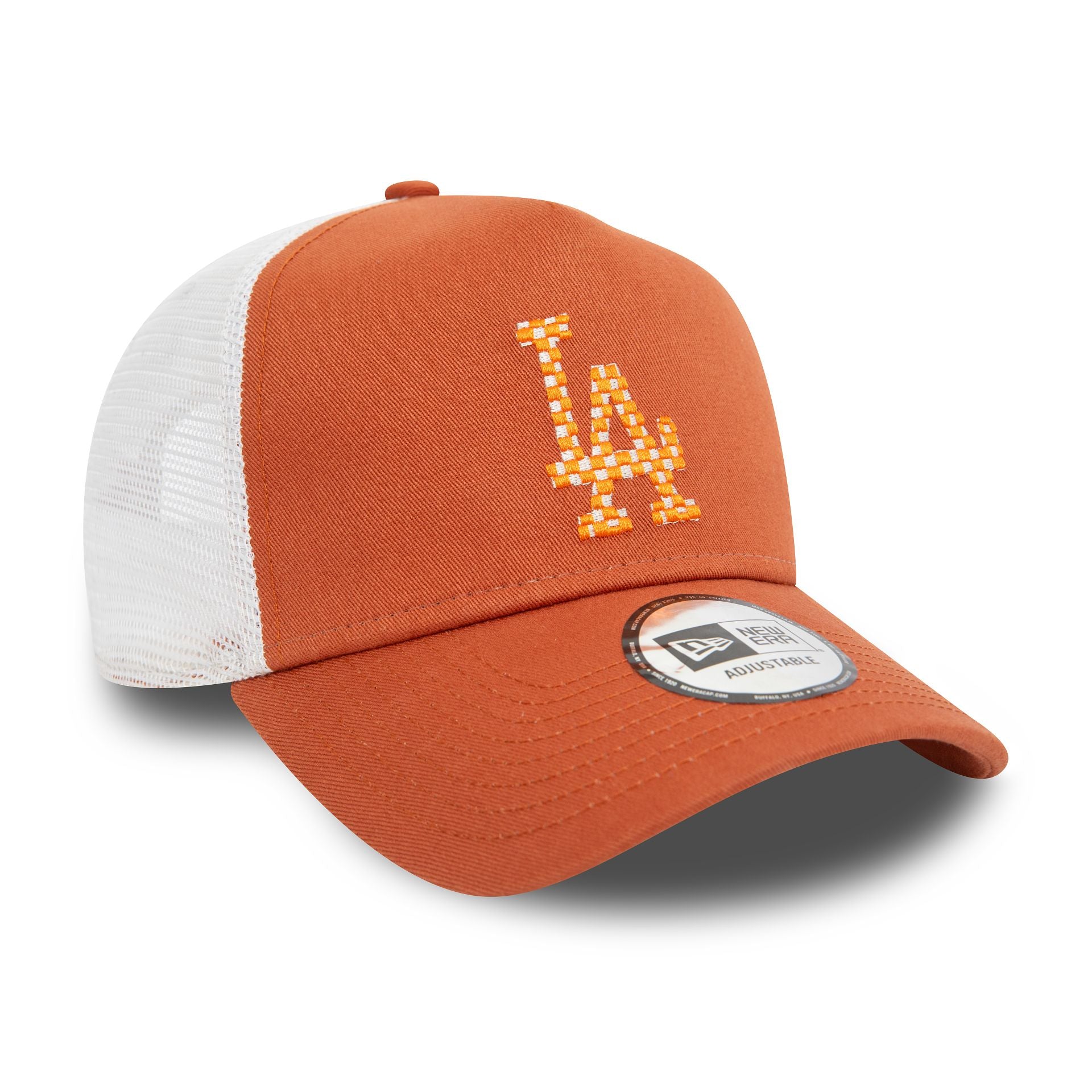 This is a LA Dodgers Seasonal Infill Brown A-Frame Trucker Cap 3