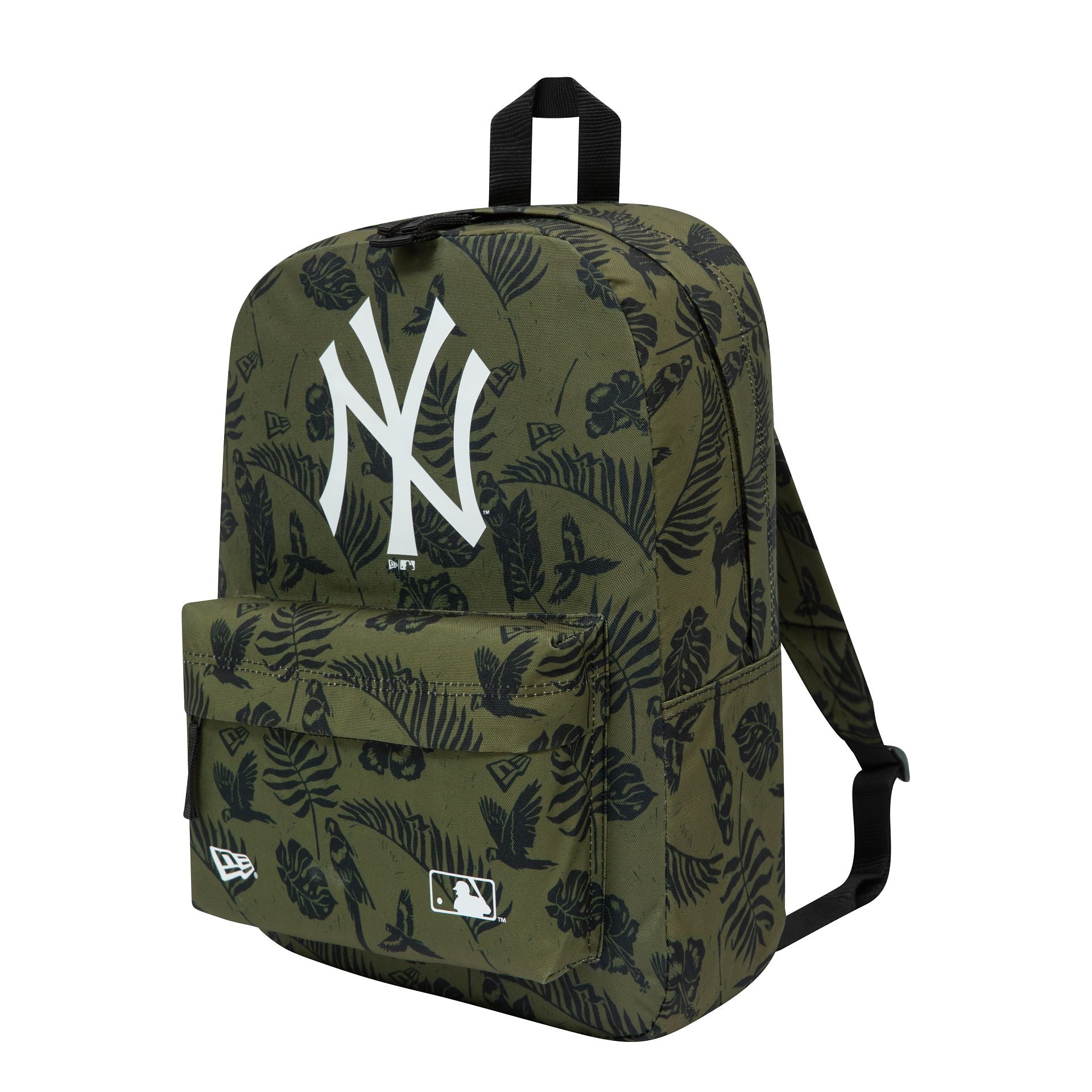 This is a New York Yankees All Over Print Green Stadium Backpack 1