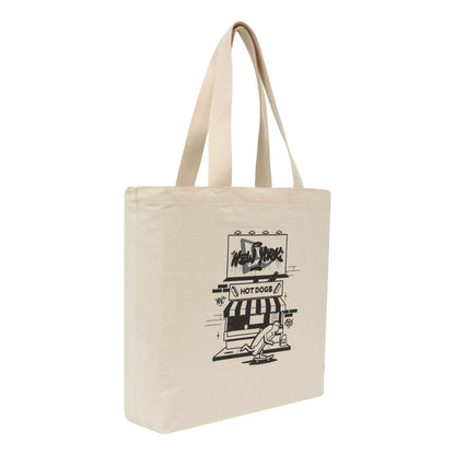 This is a New Era Hot Dog Graphic Stone Tote Bag 3