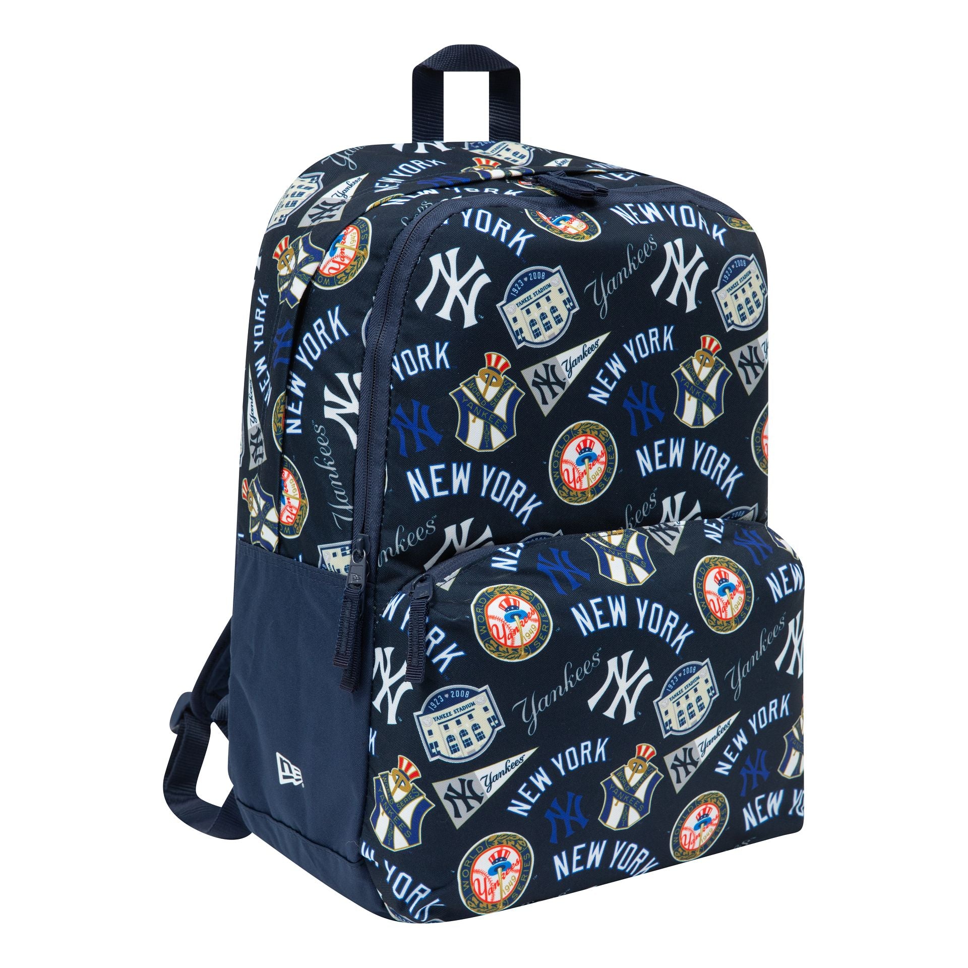 This is a New York Yankees MLB All Over Print Multi Compartment Blue Stadium Backpack 2