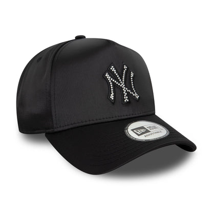 This is a New York Yankees MLB Satin Rhinestone Black 9FORTY E-Frame Adjustable Cap 3