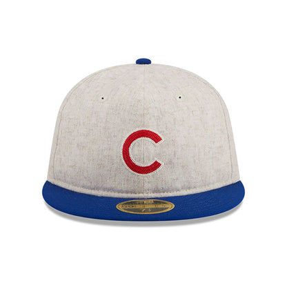 This is a Chicago Cubs Melton Wool Light Beige Retro Crown 59FIFTY Fitted Cap 4