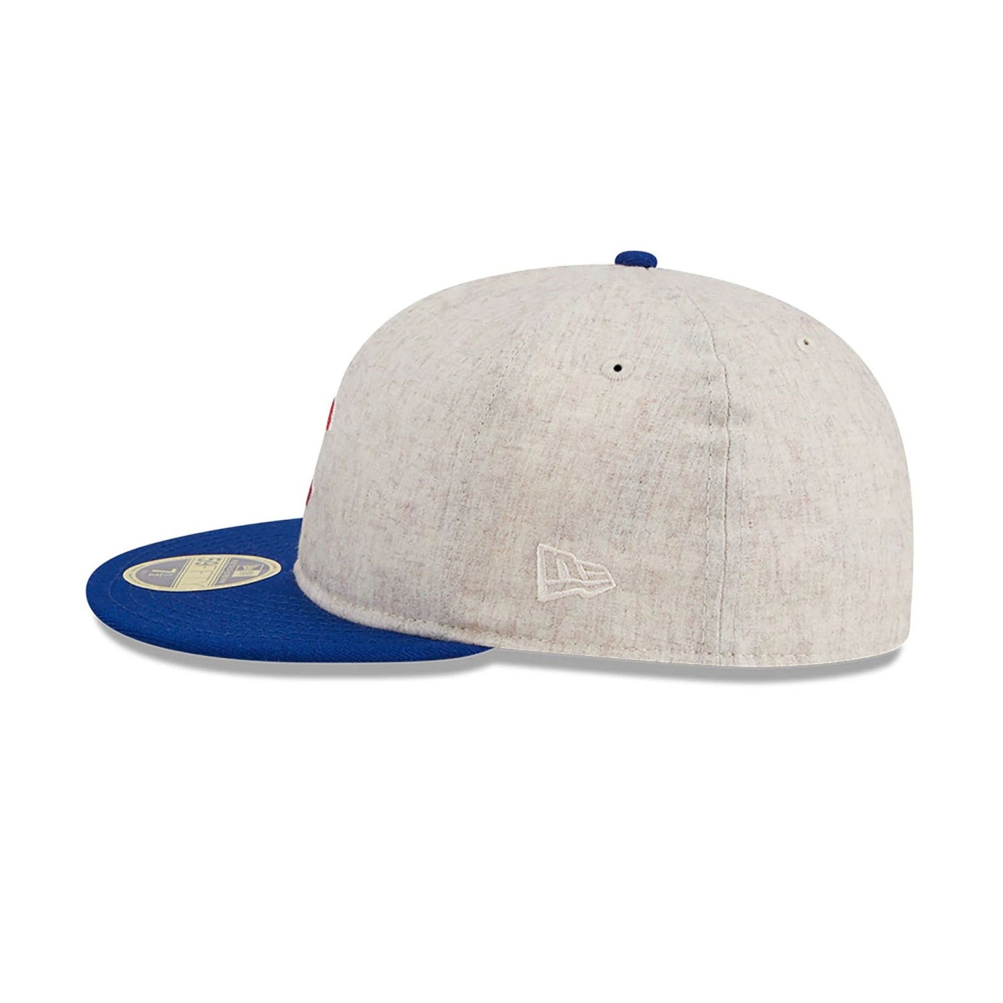 This is a Chicago Cubs Melton Wool Light Beige Retro Crown 59FIFTY Fitted Cap 7