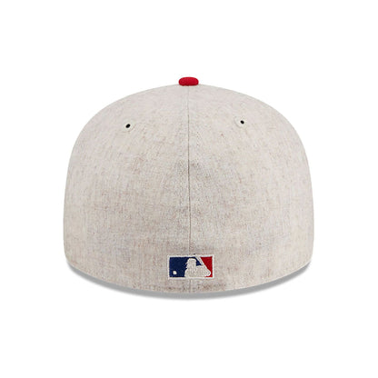 This is a Boston Red Sox Melton Wool Light Beige Retro Crown 59FIFTY Fitted Cap 6