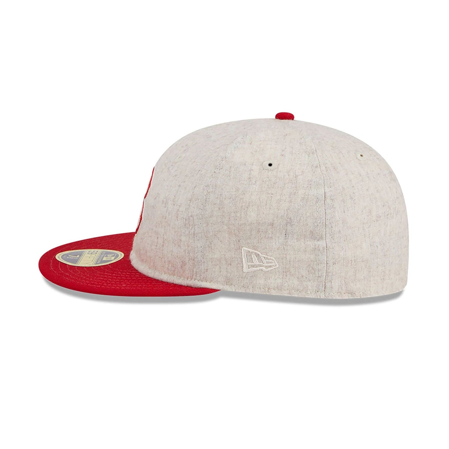 This is a Boston Red Sox Melton Wool Light Beige Retro Crown 59FIFTY Fitted Cap 7