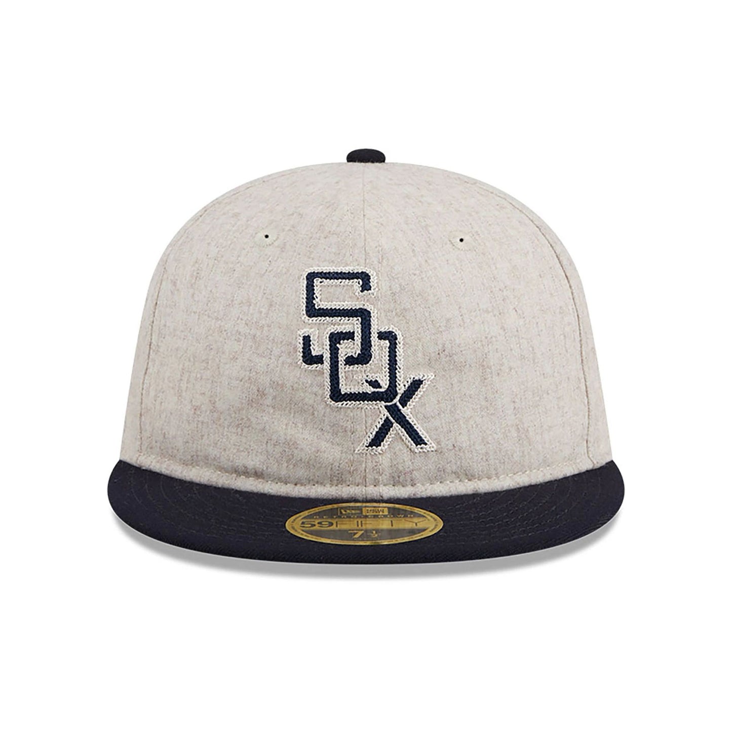 This is a Chicago White Sox Melton Wool Light Beige Retro Crown 59FIFTY Fitted Cap 5