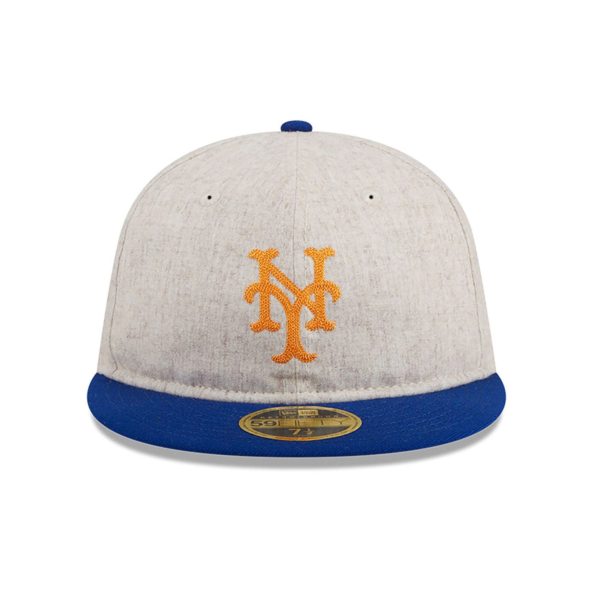 This is a New York Mets Melton Wool Light Beige Retro Crown 59FIFTY Fitted Cap 3