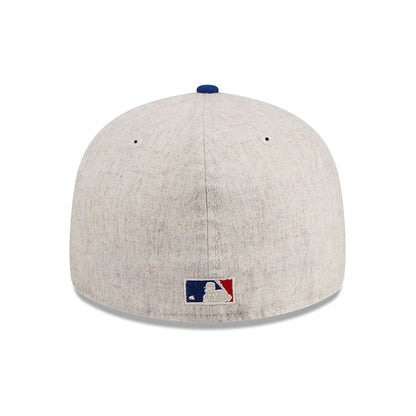 This is a New York Mets Melton Wool Light Beige Retro Crown 59FIFTY Fitted Cap 6