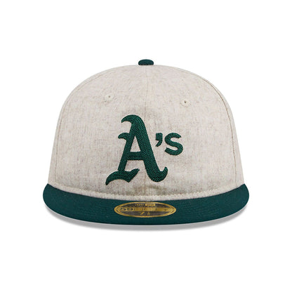 This is a Oakland Athletics Melton Wool Light Beige Retro Crown 59FIFTY Fitted Cap 5