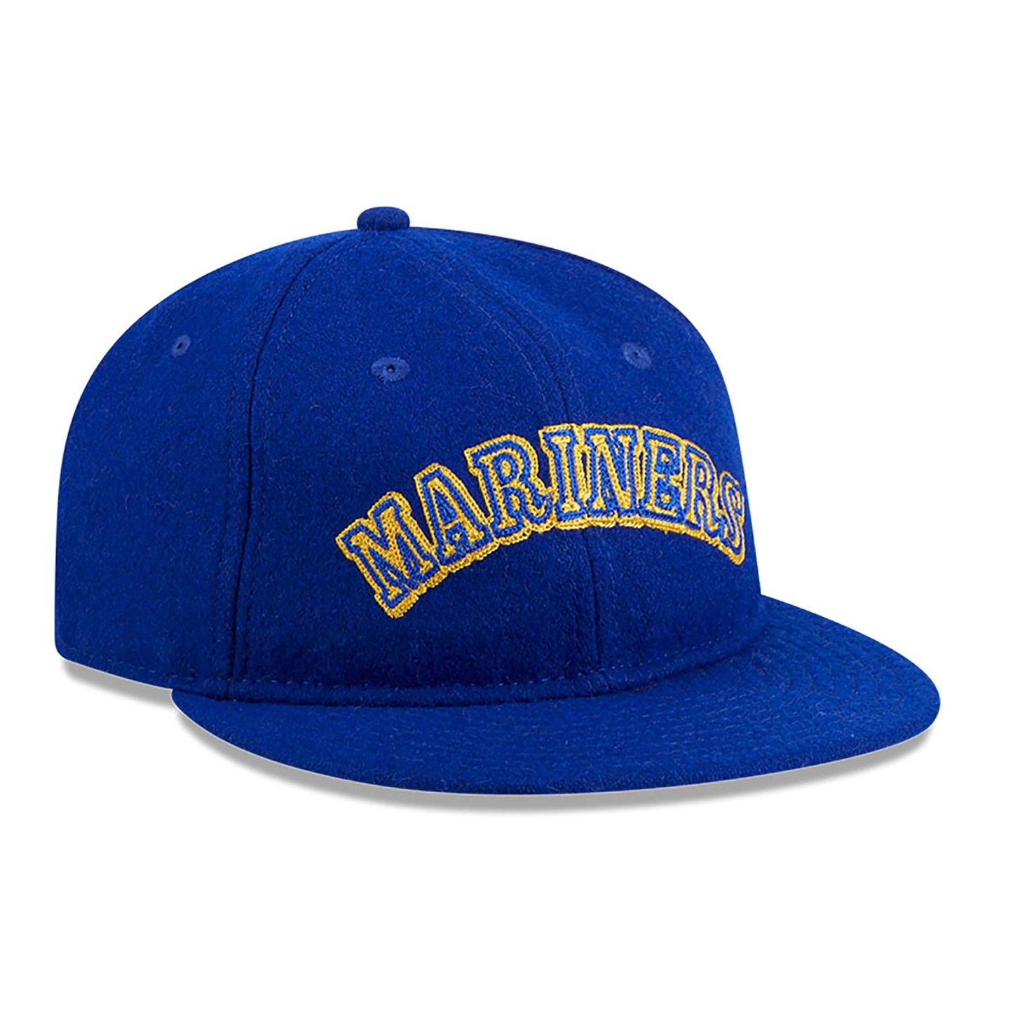 This is a Seattle Mariners Melton Wool Blue Retro Crown 9FIFTY Strapback Cap 3