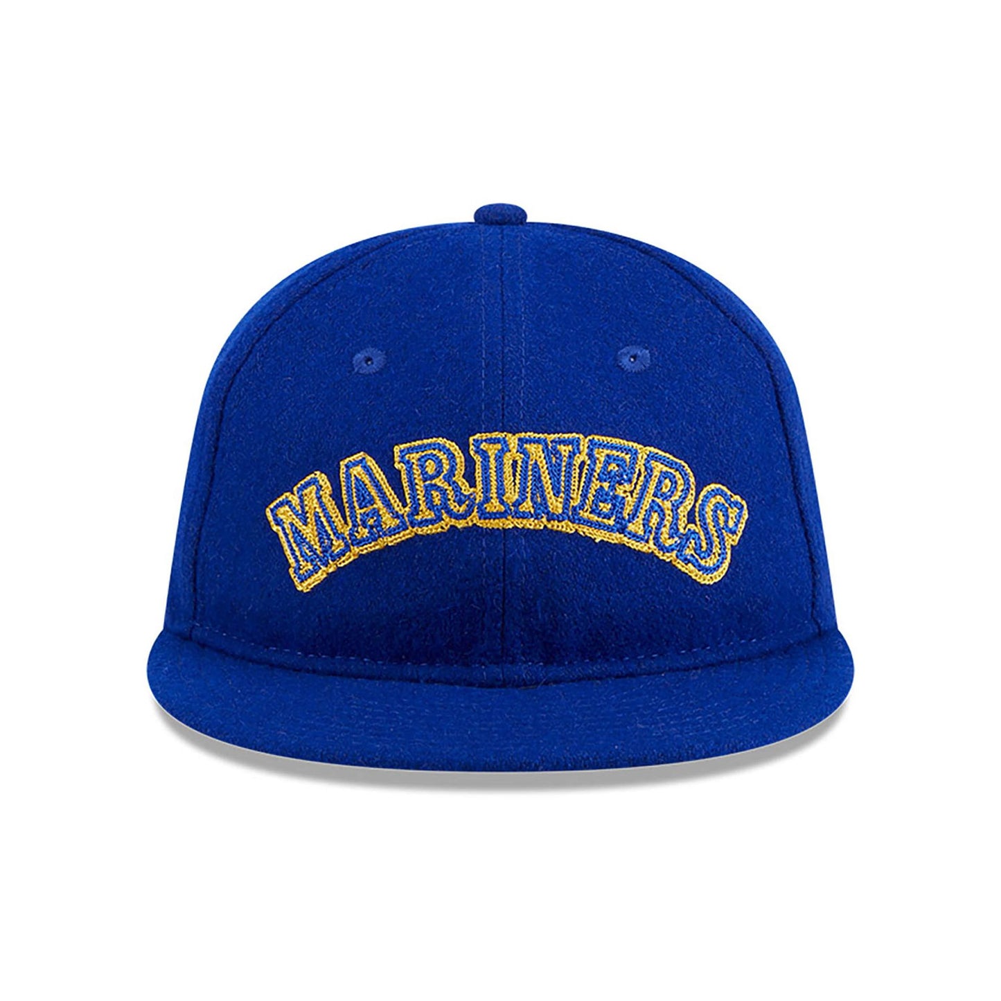 This is a Seattle Mariners Melton Wool Blue Retro Crown 9FIFTY Strapback Cap 2