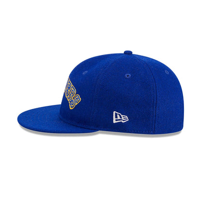 This is a Seattle Mariners Melton Wool Blue Retro Crown 9FIFTY Strapback Cap 7