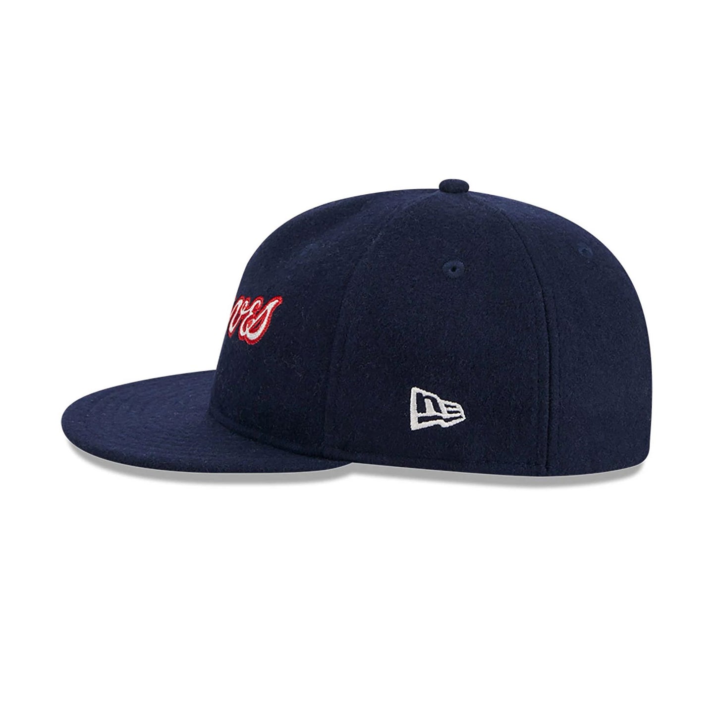 This is a Atlanta Braves Melton Wool Navy Retro Crown 9FIFTY Strapback Cap 7