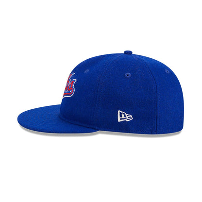 This is a Chicago Cubs Melton Wool Blue Retro Crown 9FIFTY Strapback Cap 7