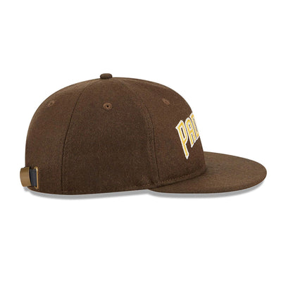 This is a San Diego Padres Melton Wool Brown Retro Crown 9FIFTY Strapback Cap 6