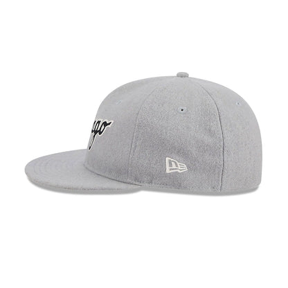 This is a Chicago White Sox Melton Wool Grey Retro Crown 9FIFTY Strapback Cap 7