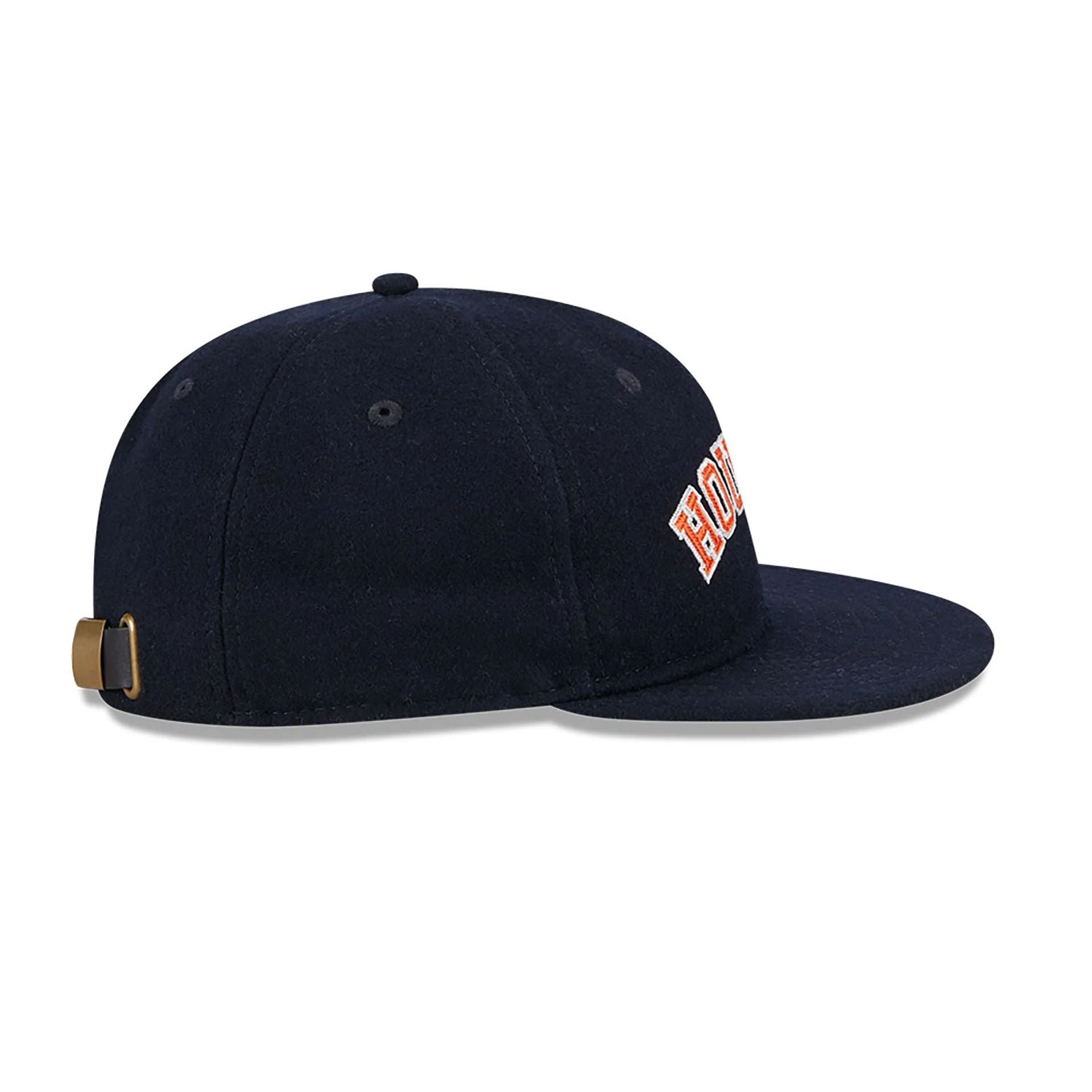 This is a Houston Astros Melton Wool Navy Retro Crown 9FIFTY Strapback Cap 6