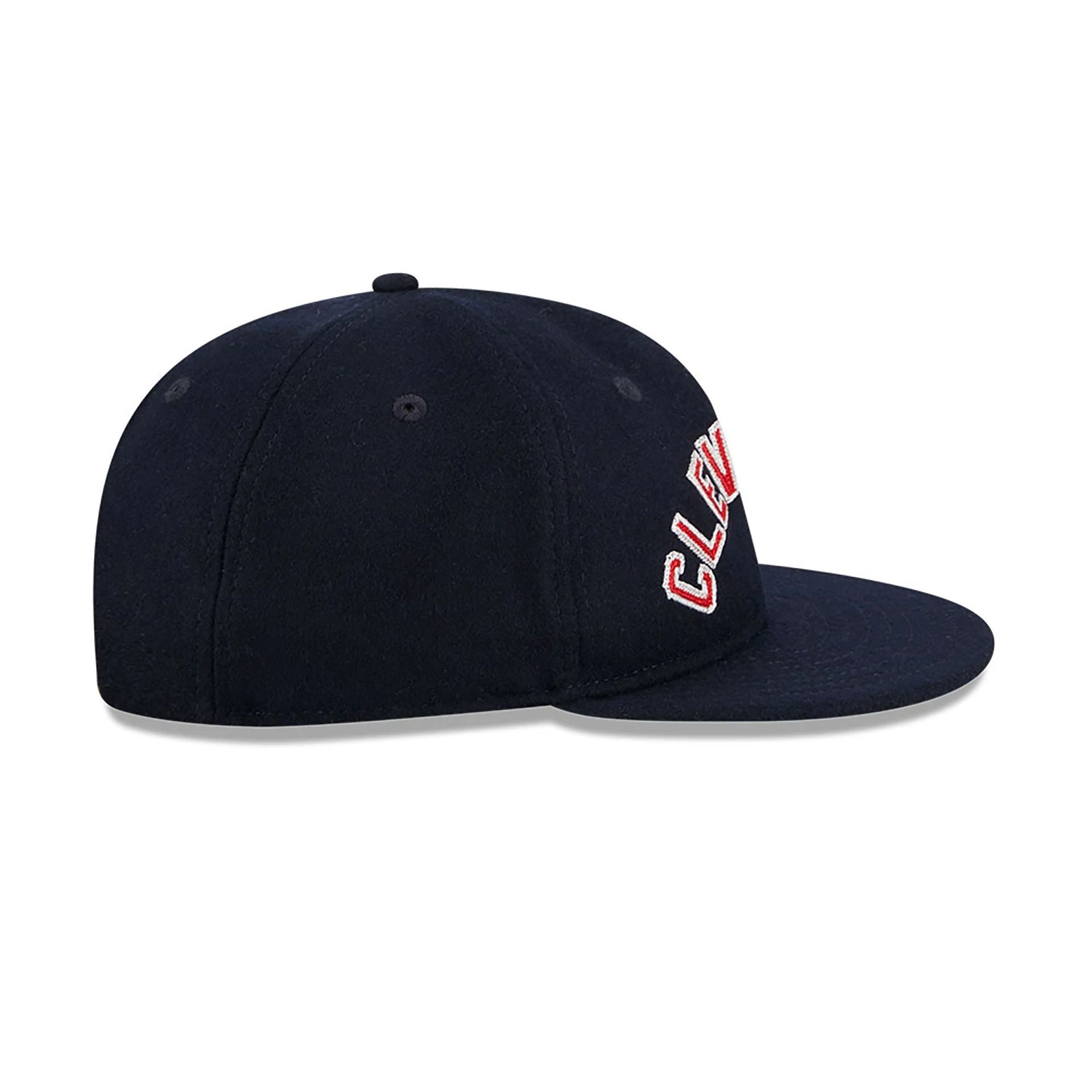 This is a Cleveland Indians Melton Wool Navy Retro Crown 9FIFTY Strapback Cap 6