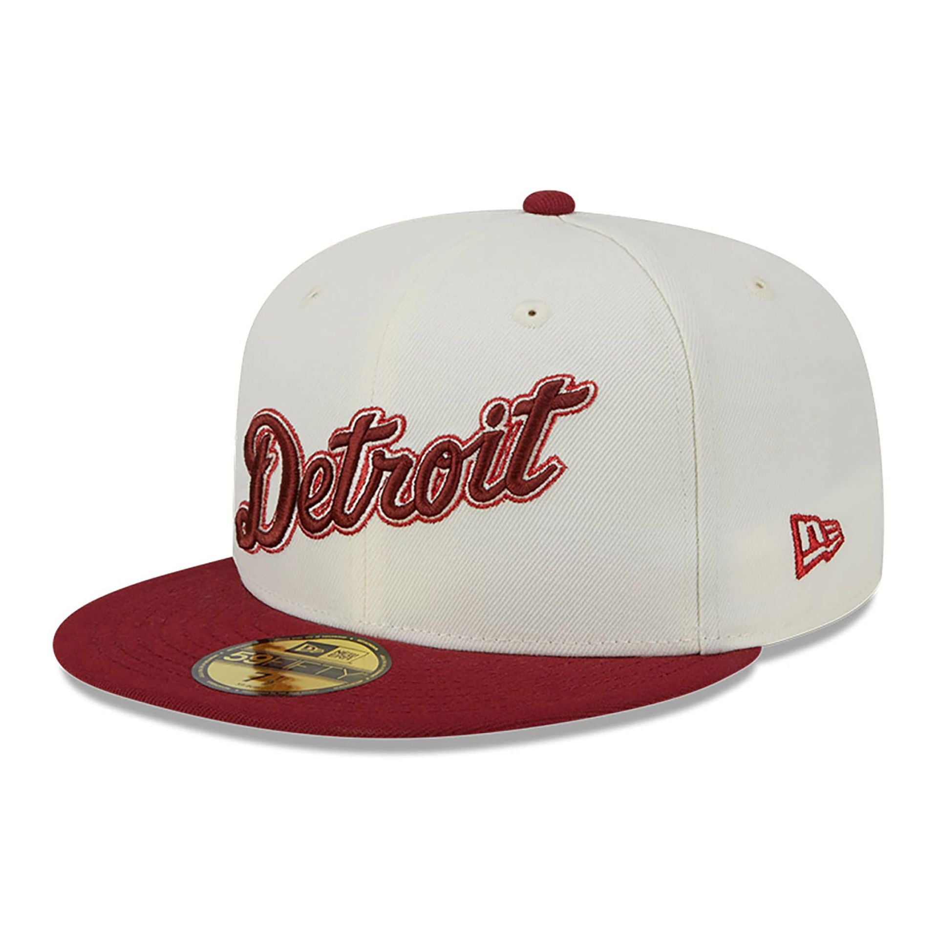 This is a Detroit Tigers Be Mine White 59FIFTY Fitted Cap 1