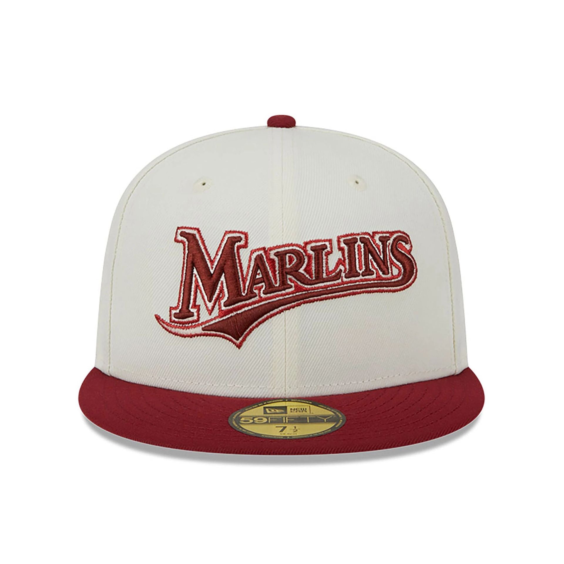 This is a Miami Marlins Be Mine White 59FIFTY Fitted Cap 3