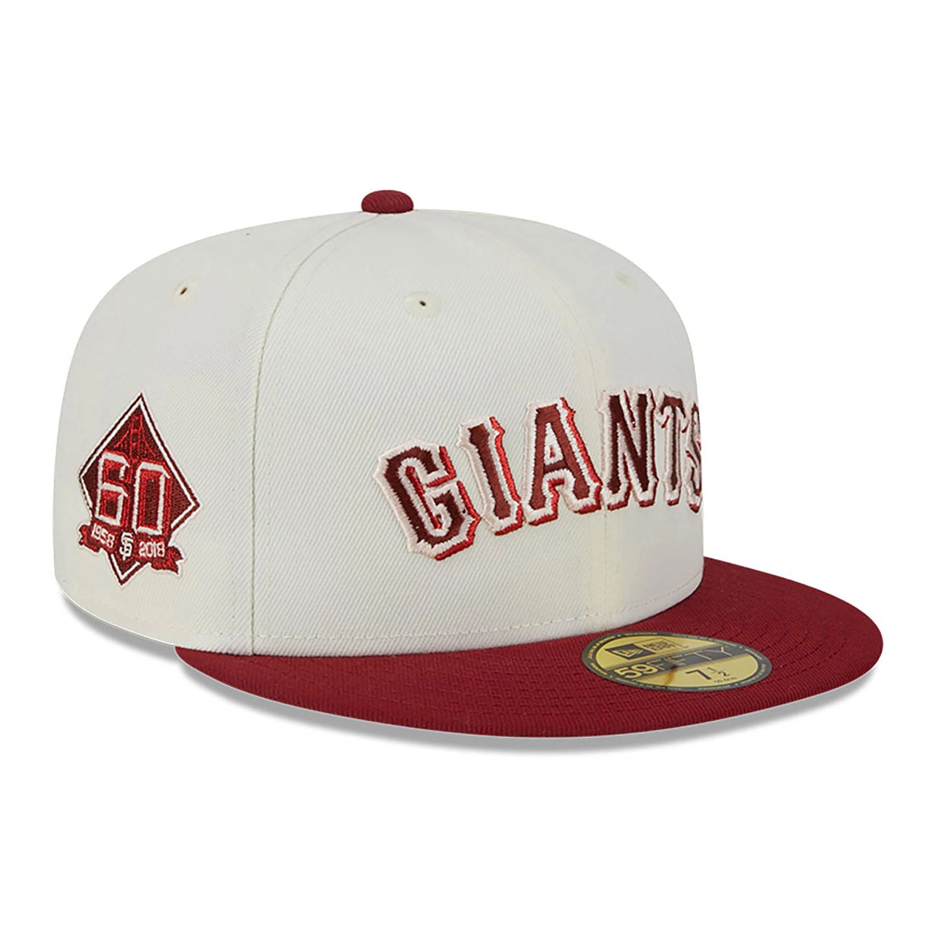 This is a San Francisco Giants Be Mine White 59FIFTY Fitted Cap 1