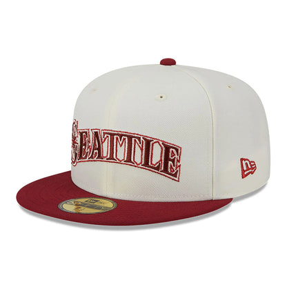 This is a Seattle Mariners Be Mine White 59FIFTY Fitted Cap 4