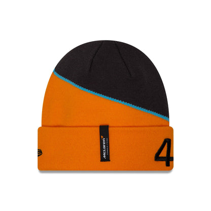 This is a McLaren Racing Lando Norris Orange Cuff Knit Beanie Hat 2