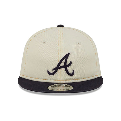 This is a Atlanta Braves Chrome Denim White Retro Crown 9FIFTY Strapback Cap 2