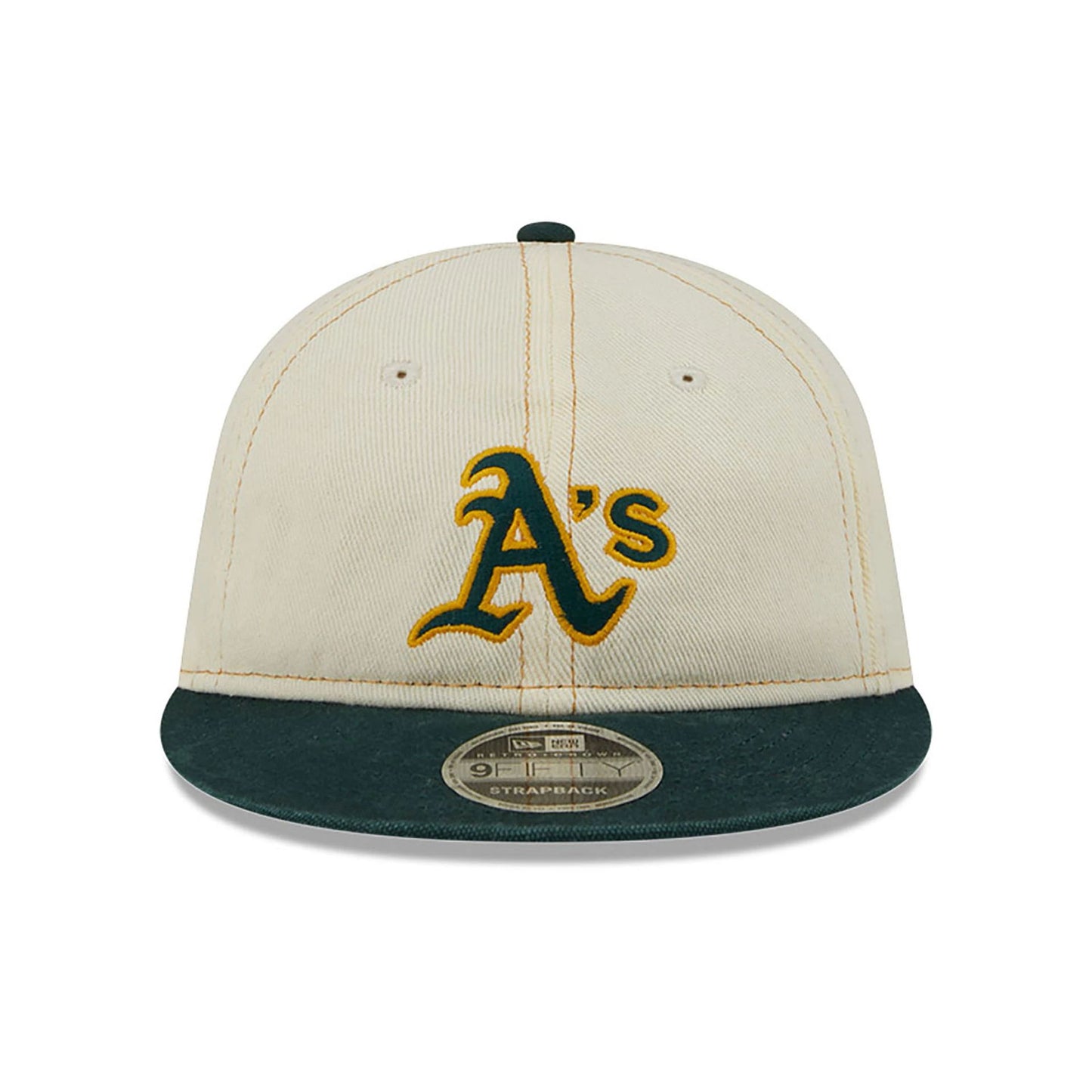 This is a Oakland Athletics Chrome Denim White Retro Crown 9FIFTY Strapback Cap 2