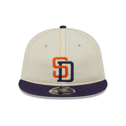 This is a San Diego Padres Chrome Denim White Retro Crown 9FIFTY Strapback Cap 2