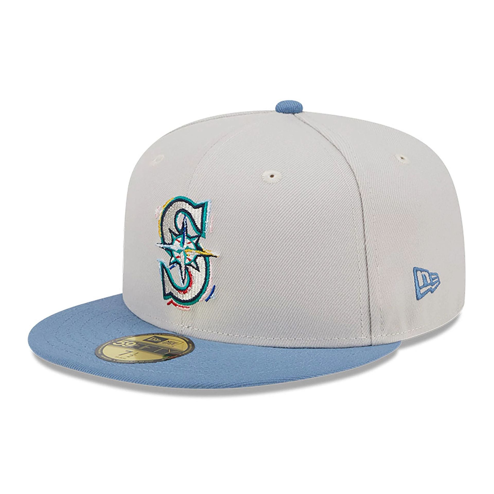 This is a Seattle Mariners Colour Brush Light Beige 59FIFTY Fitted Cap 3