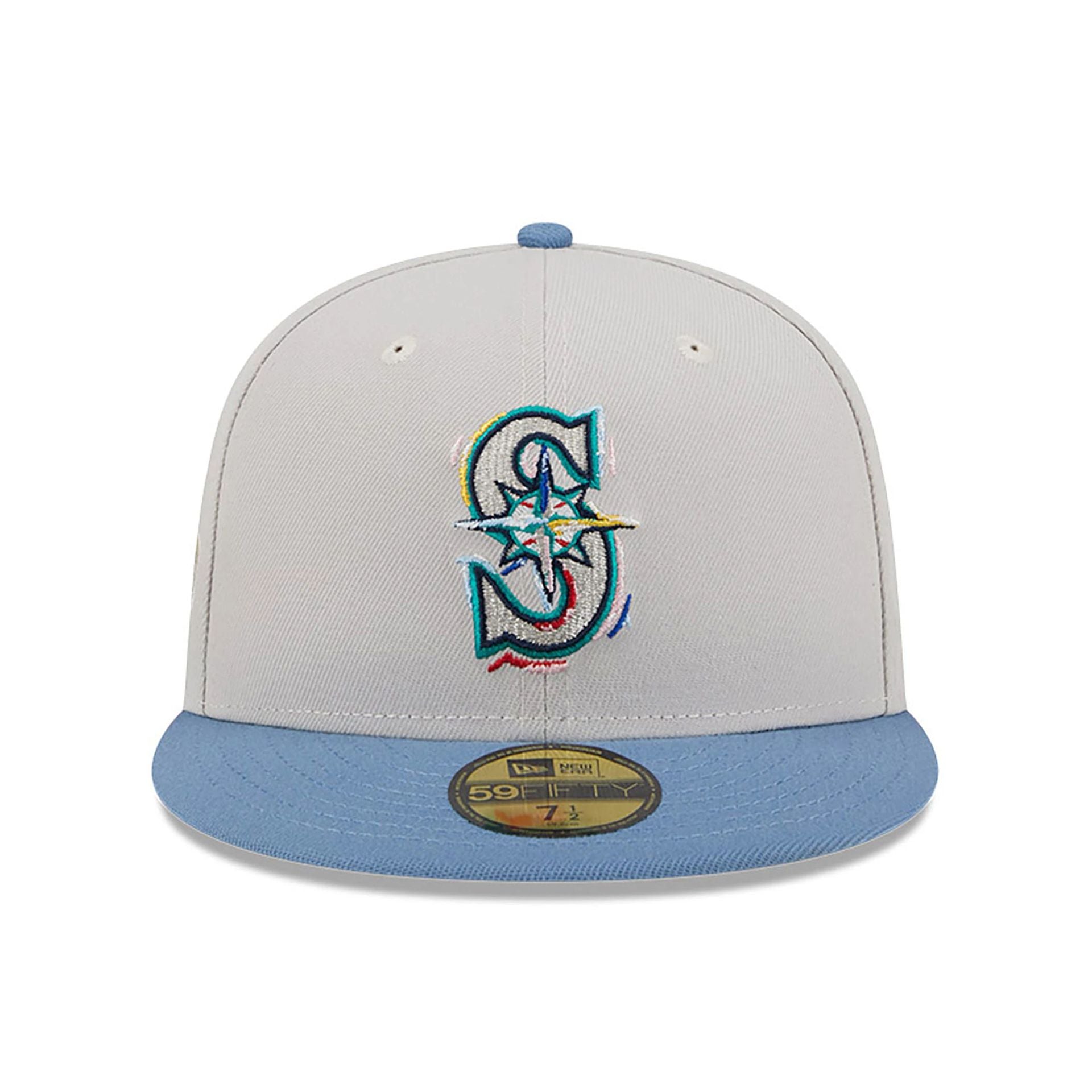 This is a Seattle Mariners Colour Brush Light Beige 59FIFTY Fitted Cap 4