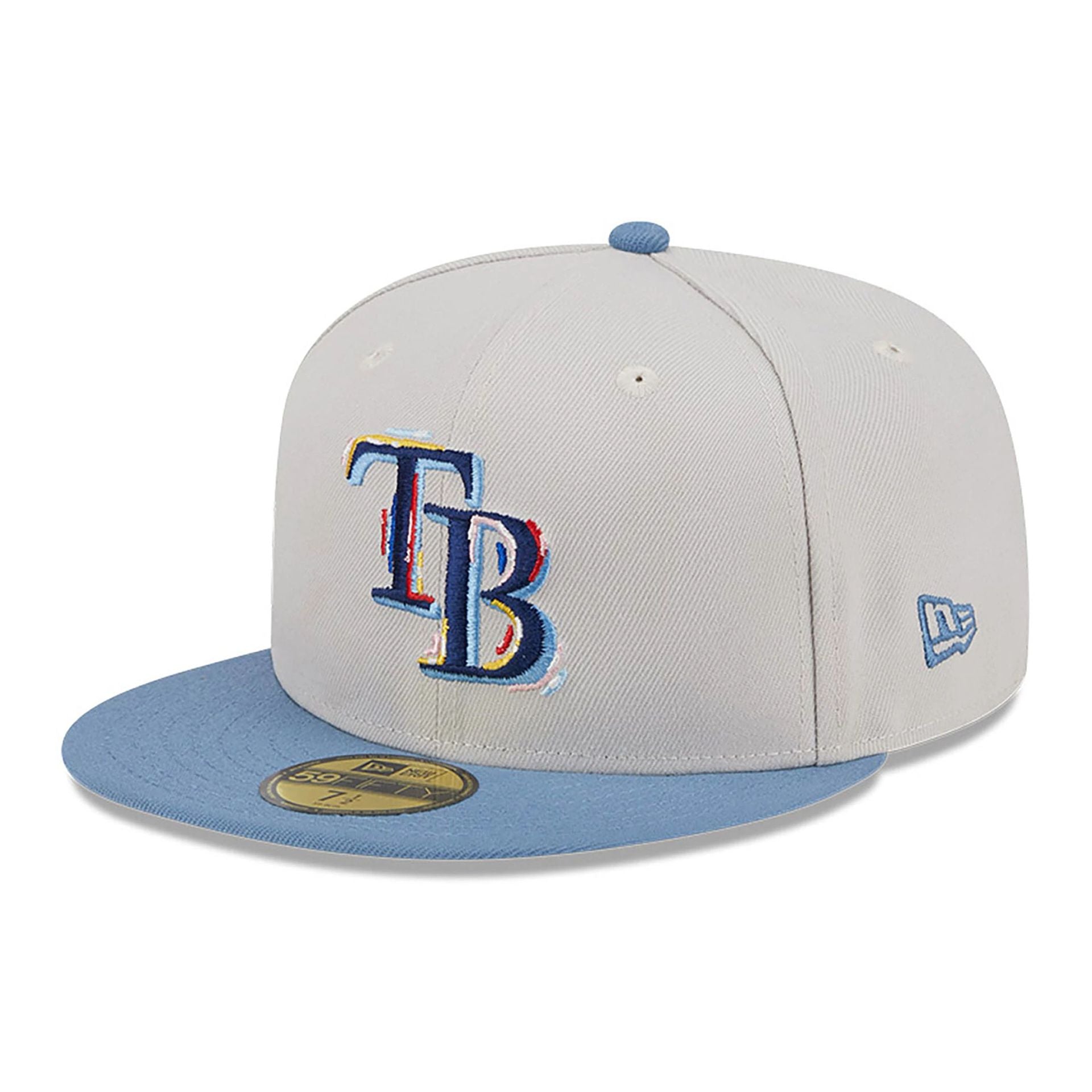 This is a Tampa Bay Rays Colour Brush Light Beige 59FIFTY Fitted Cap 3