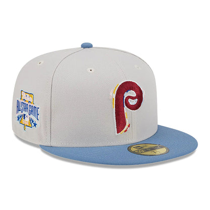 This is a Philadelphia Phillies Colour Brush Light Beige 59FIFTY Fitted Cap 3