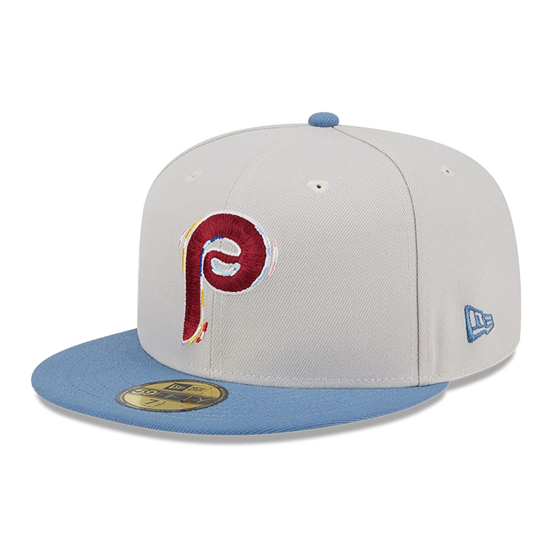 This is a Philadelphia Phillies Colour Brush Light Beige 59FIFTY Fitted Cap 1