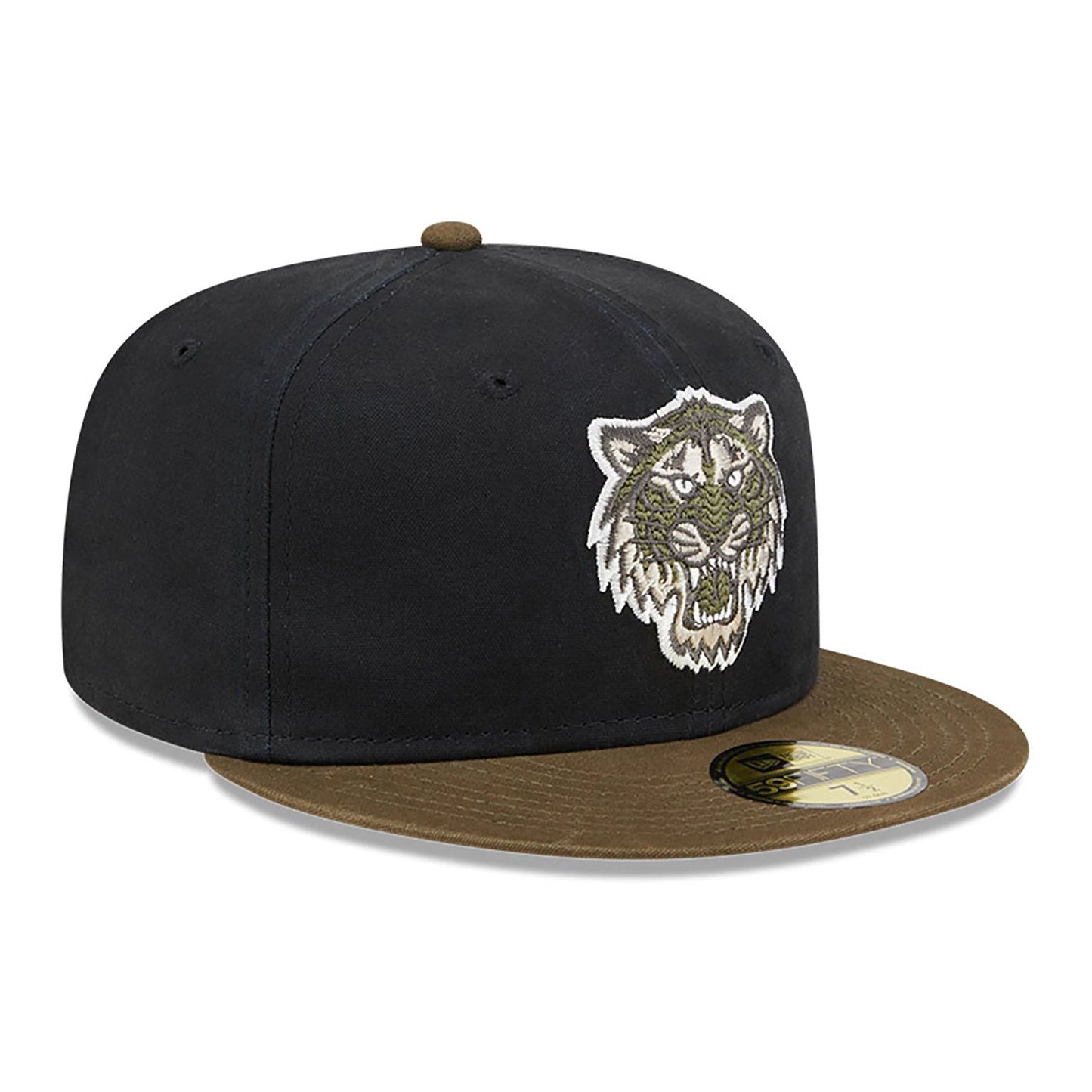 This is a Detroit Tigers Quilted Logo Black 59FIFTY Fitted Cap 3