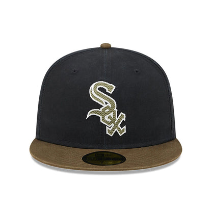 This is a Chicago White Sox Quilted Logo Black 59FIFTY Fitted Cap 4