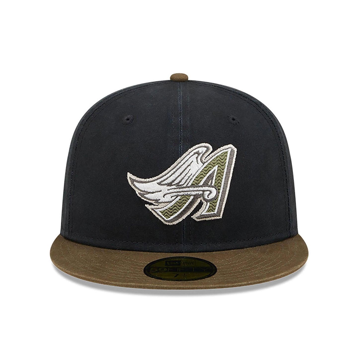 This is a LA Angels Quilted Logo Black 59FIFTY Fitted Cap 5